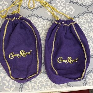 (Two) Crown Royal Velvet Drawstring Bags